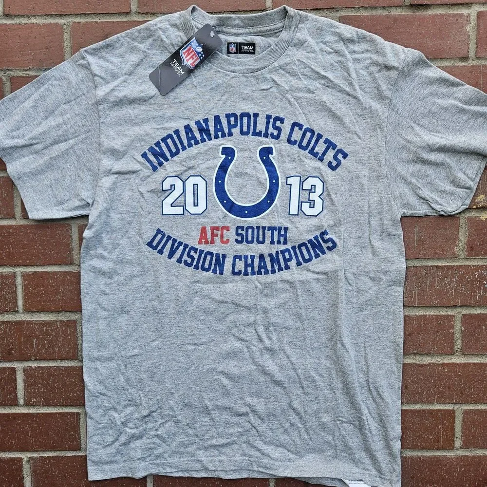 Men’s Indianapolis Colts 2013 AFC Division Champions T-Shirt Adult Medium NWT
